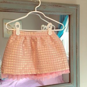 Lined mixed media skirt